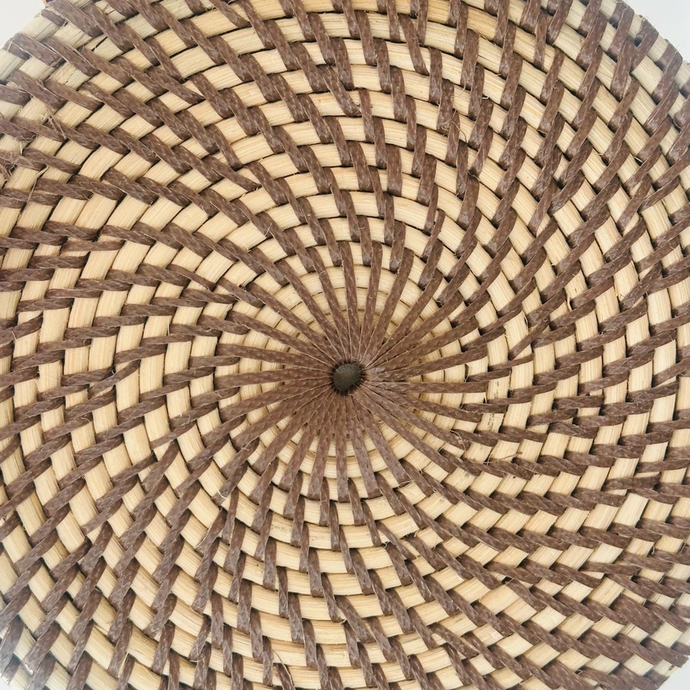 Rattan/Raffia Woven Round Balinese Boho Summer Crossbody Bag - Picture 5 of 8